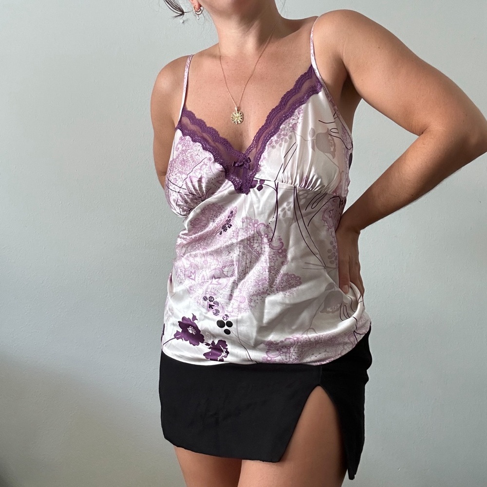 Floral lace slip camisole